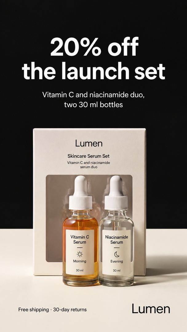 Offer / Promotion ad example, invented product