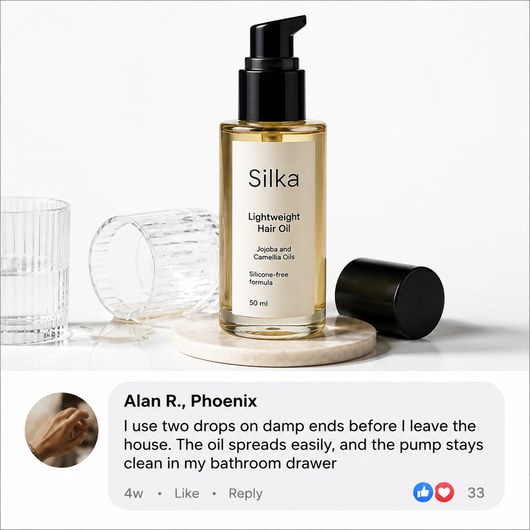Product + Comment Callout ad example, invented product