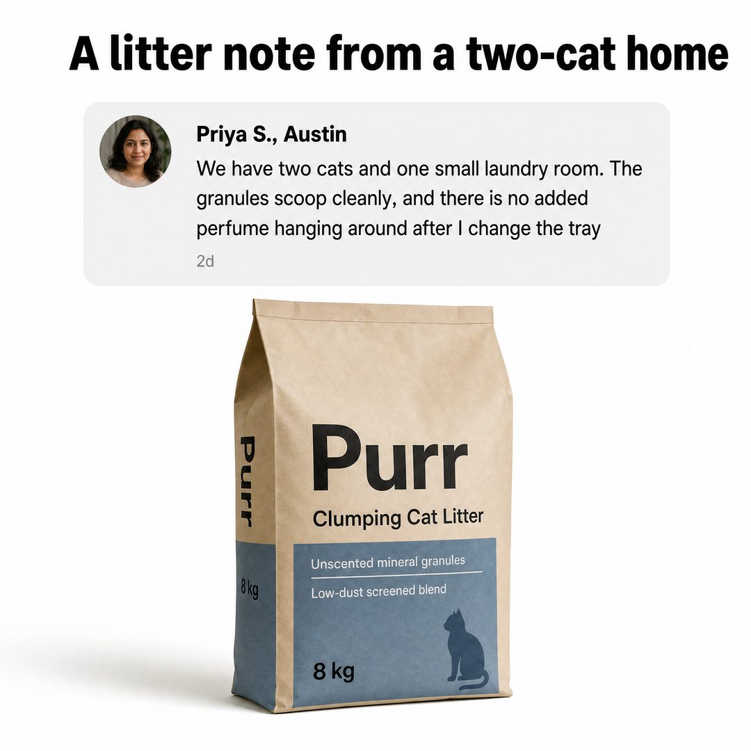 Social Comment Screenshot + Product ad example, invented product