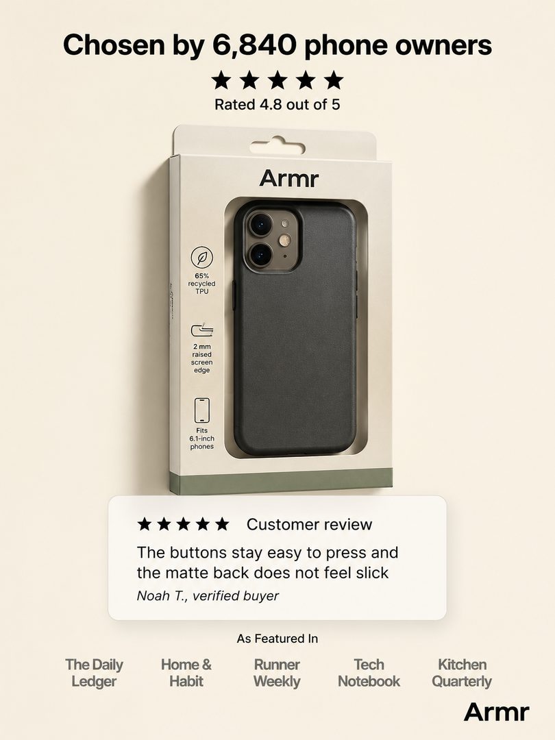 Social Proof ad example, invented product