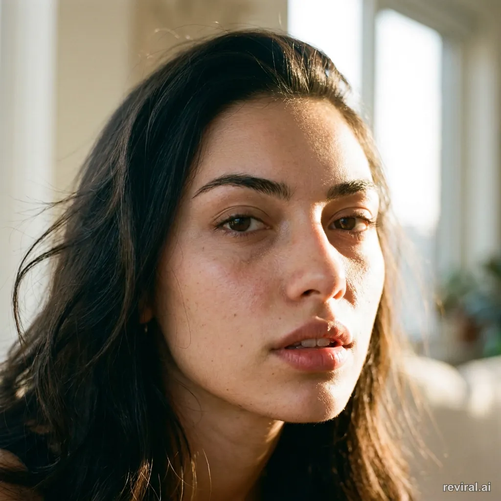 Extreme close-up portrait with natural skin detail