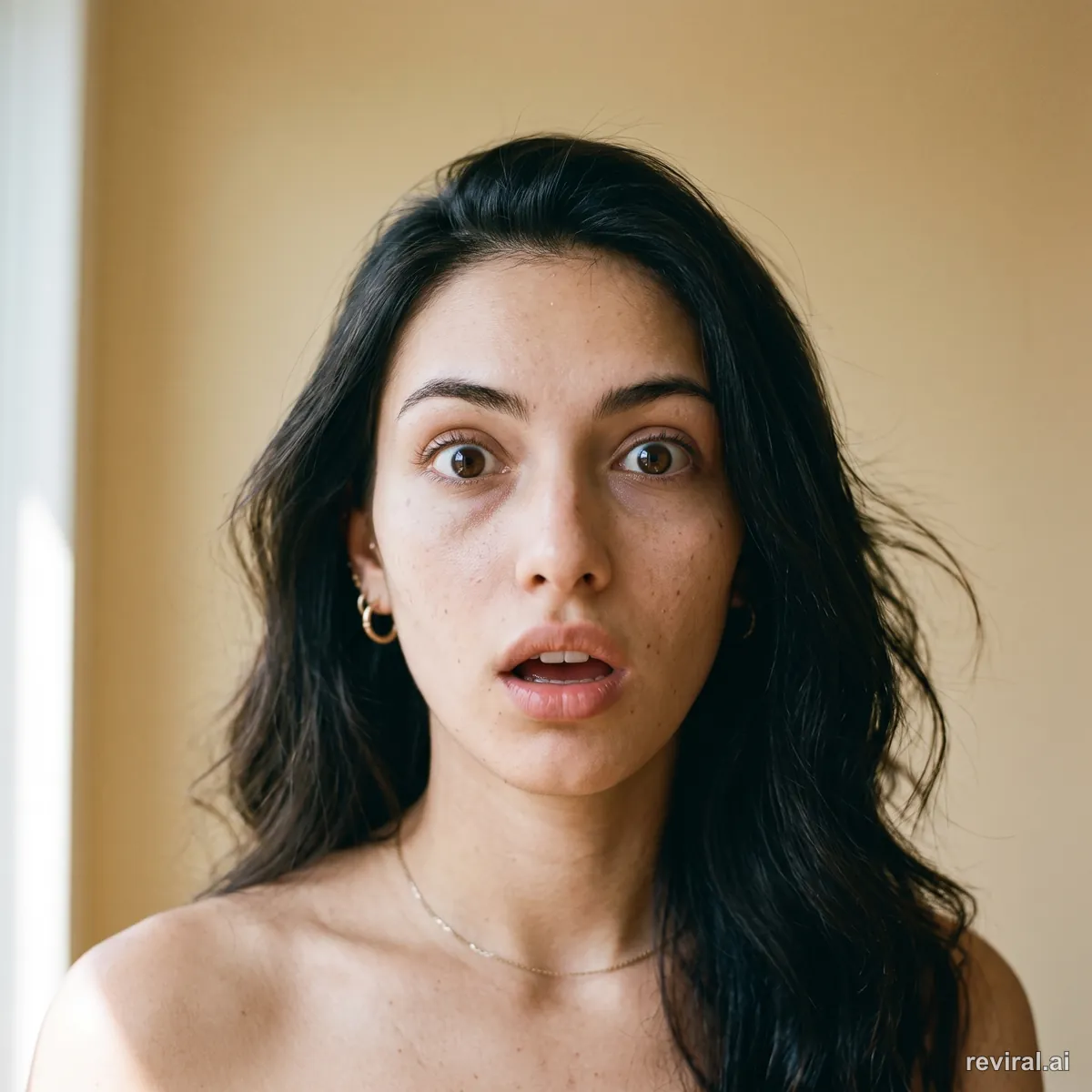 Reference portrait with a surprised expression