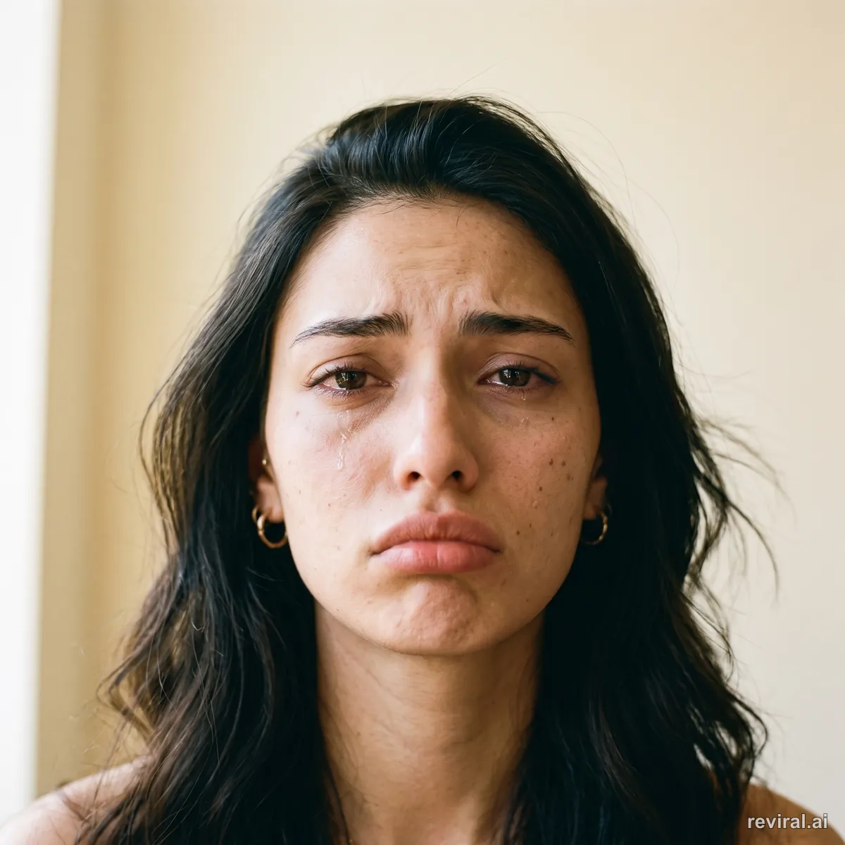 Reference portrait with a sad expression